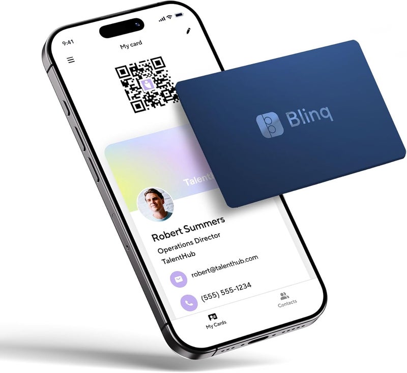 Blinq Digital Business Card – NFC Card - Instant Share via Tap - Compatible with iPhone & Android (Blue) - Image 1